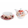 Set tazza e teiera in porcellana con stampe natalizie 16 x 10,5 x 13,5cm