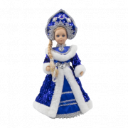 Figura della fanciulla di neve in bianco e argento, con scomparto per dolci e regali, 35 cm