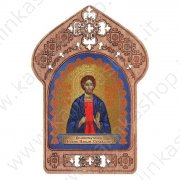 Икона "Святой Иоанн Новый Сочавский" темная рамка 5 × 7 см.