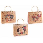 Sacchetto/busta grande in carta kraft con tag 22,5 x 10 x 18cm