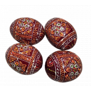 Uovo Pisancka in legno bordeaux 6,50 cm