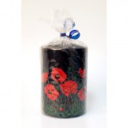 Candela "Papaveri" 7x7x10cm nera