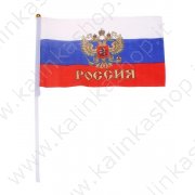 Флажок "Россия" с гербом  14х21 см