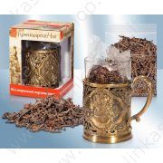 Подарочный набор "Подстаканник ВЕКА" с листовым черным чаем
