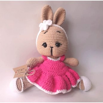 Peluche lavorato a maglia "Coniglio" 19cm Peluche lavorato a maglia "Coniglio" 19cm