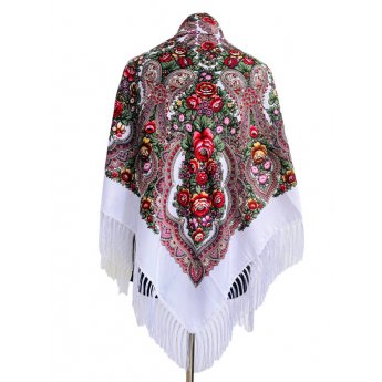 Scialle con frange 110x110cm