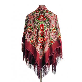 Scialle con frange 110x110cm