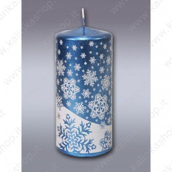 Candela "Natale" blu 12,5 × 6 cm