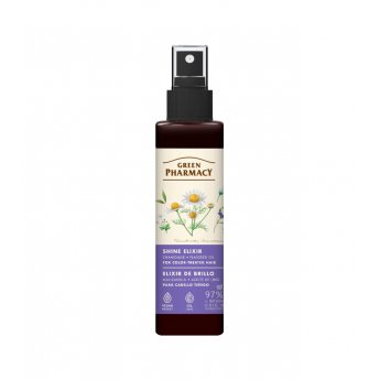 Green Pharmacy Shine Elixir con Camomilla e Olio di Semi di Lino per Capelli Colorati, 150 ml