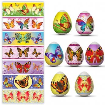 Pellicola pasquale decorativa per uova, 7 motivi diversi nella confezione Pellicola pasquale decorativa per uova, 7 motivi diversi nella confezione