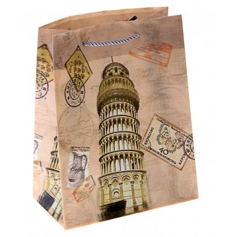 Sacchetto regalo 3D, "Torre di Pisa", plastica, 18*23*10  cm