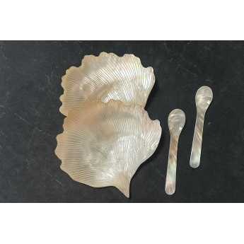 Set Piatto e Cucchiaino in Madreperla per Caviale