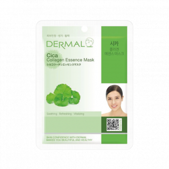 Maschera viso in tessuto DERMAL con collagene e Cica (estratto di Centella Asiatica), 23 g