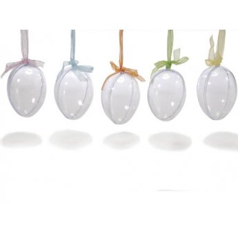 Uovo trasparente apribile con nastrino da appendere 7/11