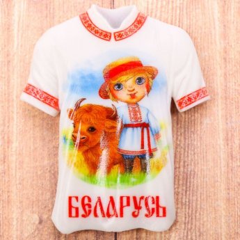 Calamita a forma di T-shirt "Bielorussia" 7,7*5,4 cm Calamita a forma di T-shirt "Bielorussia" 7,7*5,4 cm