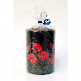 Candela "Papaveri" 7x7x10cm nera Candela "Papaveri" 7x7x10cm nera