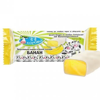 Formaggino di ricotta glassato "33 mucche" alla banana (38g) Formaggino di ricotta glassato "33 mucche" alla banana (38g)