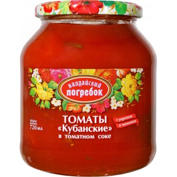 Pomodori "Kuban" nel loro succo con aneto e aglio (720 ml)