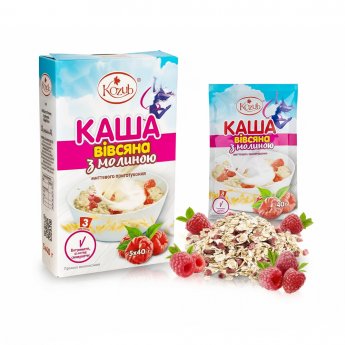 Porridge di avena "Kozub" con lamponi (5x40g)