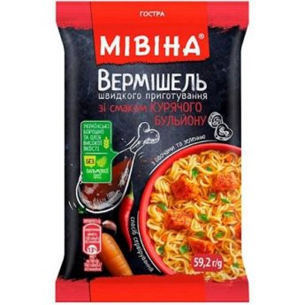 Noodles "Mivina" piccante al gusto di pollo (60g)