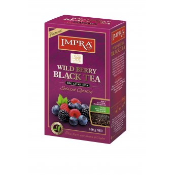 Tè "Impra - Wild Berry Black" foglia grande, nero con frutti di bosco (100 g)