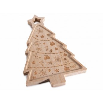 Vassoio in legno ad Albero di Natale con incisioni natalizie 18 x 28,5cm Vassoio in legno ad Albero di Natale con incisioni natalizie 18 x 28,5cm