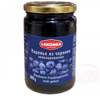 Confettura "Lakomka" di mirtilli neri ,non gelificata (380g) Confettura "Lakomka" di mirtilli neri ,non gelificata (380g)