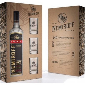 Водка "Nemiroff" Оригинальная + 3 стакана 40% (0,7л)