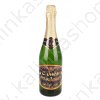 Наклейка на бутылку для шампанского "С днём рождения"12.5*9 см.