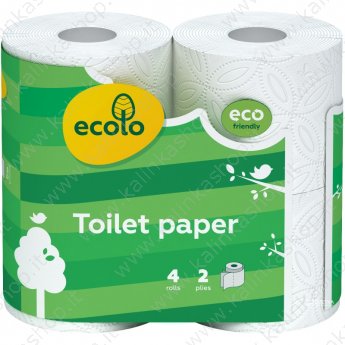 Туалетная бумага Ecolo белая 4 рулона