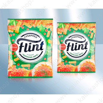 Crostini di frumento e segale "Flint" al gusto di caviale rosso (70g)